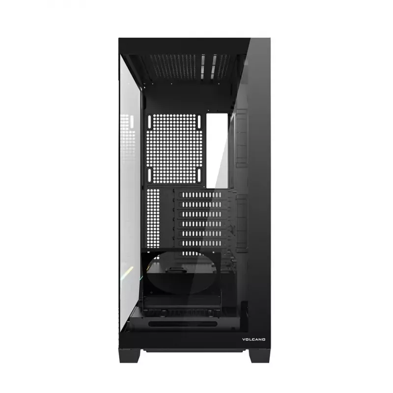 PC-Gehäuse MODECOM VOLCANO STELLAR PLUS MIDI SCHWARZ — Mid-Tower ATX, gehärtetes Glas, USB-C, unterstützt Grafikkarten bis 420 mm