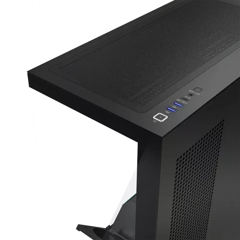 PC-Gehäuse MODECOM VOLCANO STELLAR PLUS MIDI SCHWARZ — Mid-Tower ATX, gehärtetes Glas, USB-C, unterstützt Grafikkarten bis 420 mm