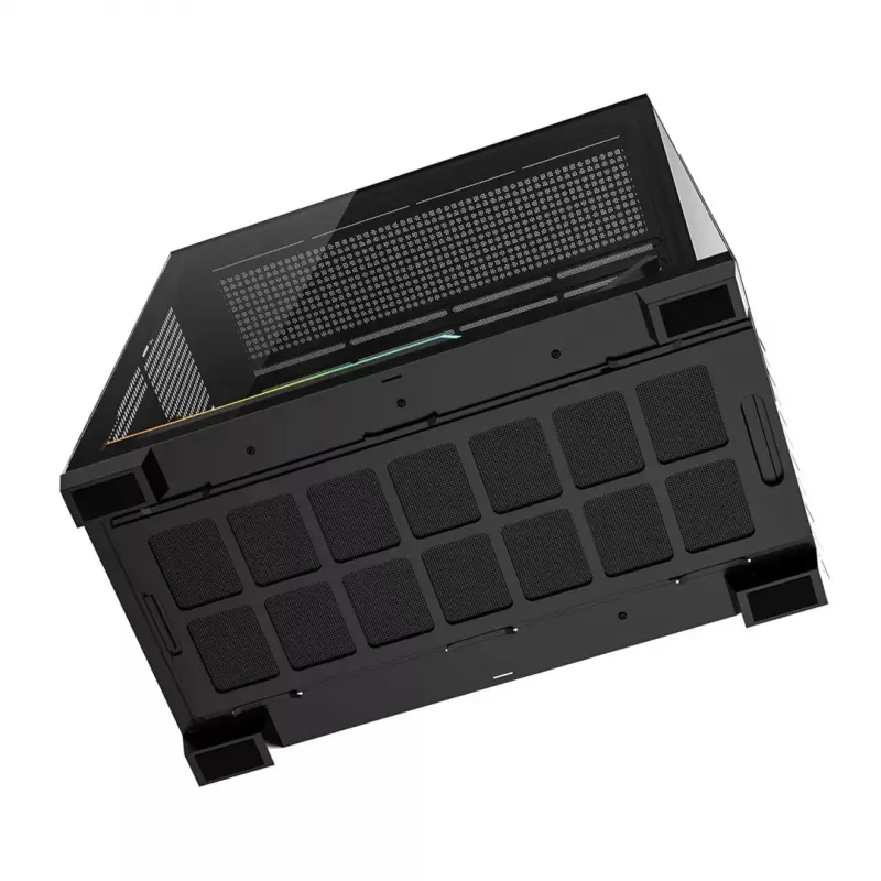 PC-Gehäuse MODECOM VOLCANO STELLAR PLUS MIDI SCHWARZ — Mid-Tower ATX, gehärtetes Glas, USB-C, unterstützt Grafikkarten bis 420 mm