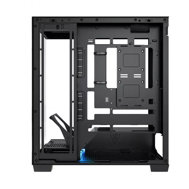 PC-Gehäuse MODECOM VOLCANO STELLAR PLUS MIDI SCHWARZ — Mid-Tower ATX, gehärtetes Glas, USB-C, unterstützt Grafikkarten bis 420 mm