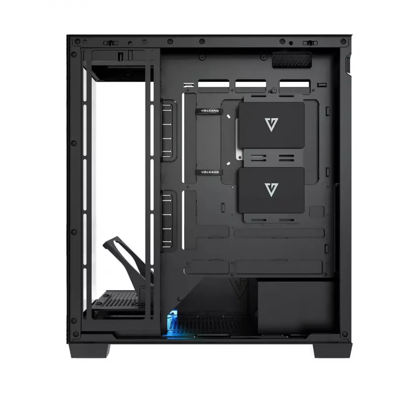 PC-Gehäuse MODECOM VOLCANO STELLAR PLUS MIDI SCHWARZ — Mid-Tower ATX, gehärtetes Glas, USB-C, unterstützt Grafikkarten bis 420 mm