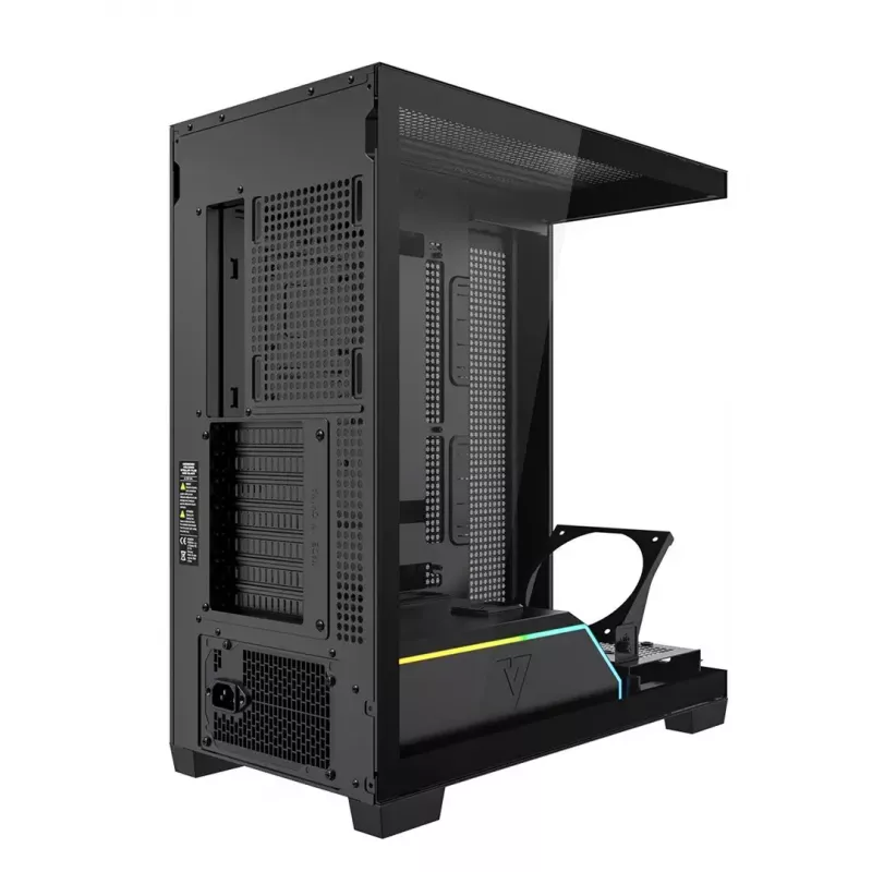 PC-Gehäuse MODECOM VOLCANO STELLAR PLUS MIDI SCHWARZ — Mid-Tower ATX, gehärtetes Glas, USB-C, unterstützt Grafikkarten bis 420 mm