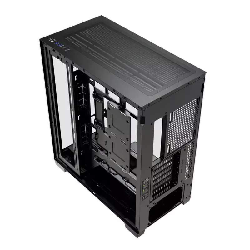 PC-Gehäuse MODECOM VOLCANO STELLAR PLUS MIDI SCHWARZ — Mid-Tower ATX, gehärtetes Glas, USB-C, unterstützt Grafikkarten bis 420 mm