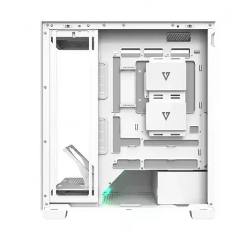 PC-Gehäuse MODECOM VOLCANO STELLAR PLUS MIDI WEISS — Midi Tower, microATX, Temperglas, USB-C, unterstützt GPU 420 mm