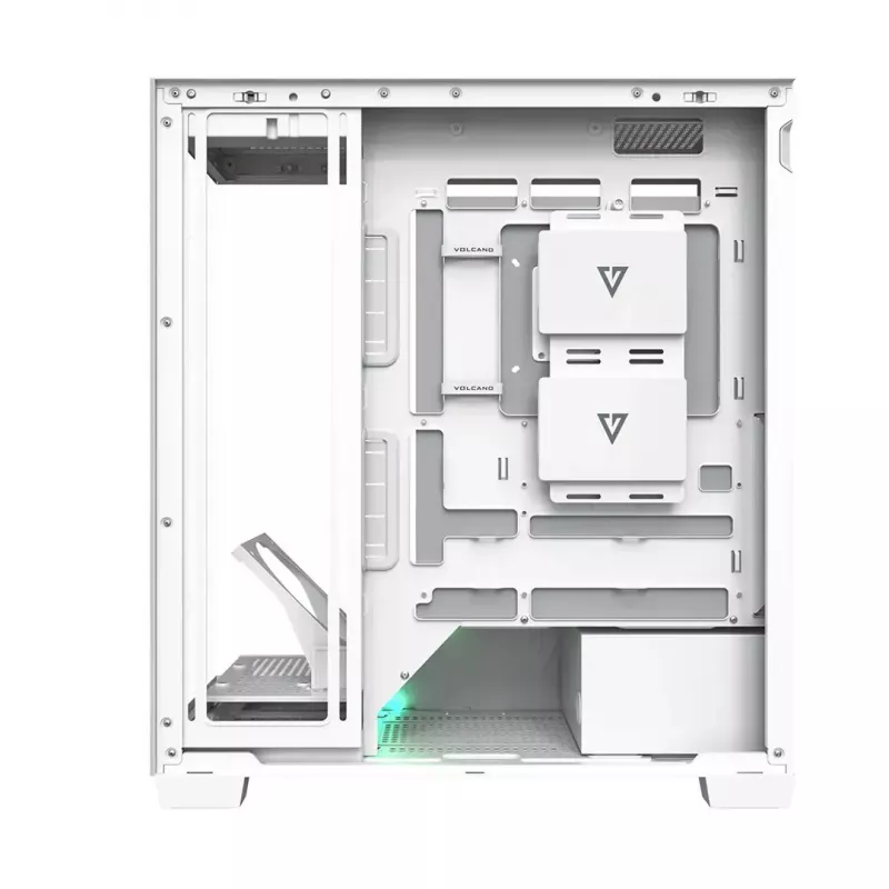 PC-Gehäuse MODECOM VOLCANO STELLAR PLUS MIDI WEISS — Midi Tower, microATX, Temperglas, USB-C, unterstützt GPU 420 mm