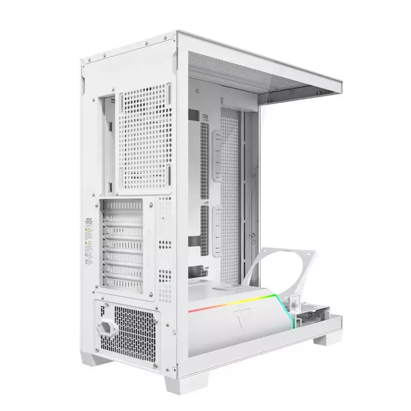 PC-Gehäuse MODECOM VOLCANO STELLAR PLUS MIDI WEISS — Midi Tower, microATX, Temperglas, USB-C, unterstützt GPU 420 mm