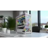 PC-Gehäuse MODECOM VOLCANO STELLAR PLUS MIDI WEISS — Midi Tower, microATX, Temperglas, USB-C, unterstützt GPU 420 mm