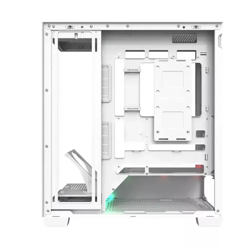 PC-Gehäuse MODECOM VOLCANO STELLAR PLUS MIDI WEISS — Midi Tower, microATX, Temperglas, USB-C, unterstützt GPU 420 mm