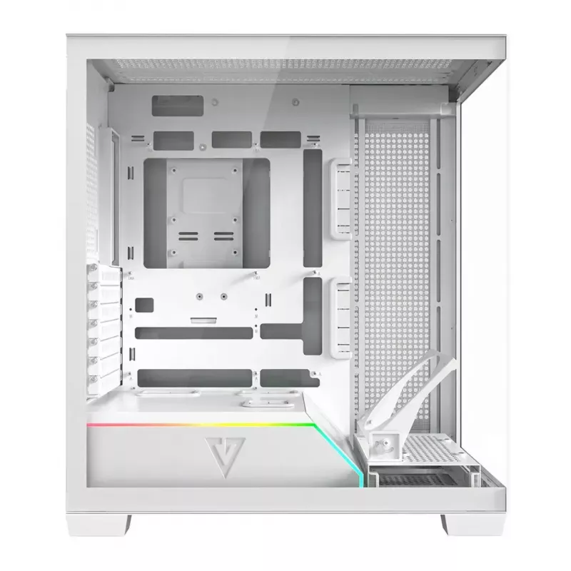 PC-Gehäuse MODECOM VOLCANO STELLAR PLUS MIDI WEISS — Midi Tower, microATX, Temperglas, USB-C, unterstützt GPU 420 mm