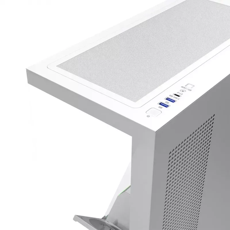 PC-Gehäuse MODECOM VOLCANO STELLAR PLUS MIDI WEISS — Midi Tower, microATX, Temperglas, USB-C, unterstützt GPU 420 mm