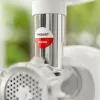 Fleischwolf SMAPP Modell 490.81 WEISS – 2200 W, 1 Geschwindigkeit, 2,7 kg/min, 3 Lochscheiben, weiß, Zerkleinerungsaufsatz