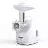 Fleischwolf SMAPP Modell 490.81 WEISS – 2200 W, 1 Geschwindigkeit, 2,7 kg/min, 3 Lochscheiben, weiß, Zerkleinerungsaufsatz