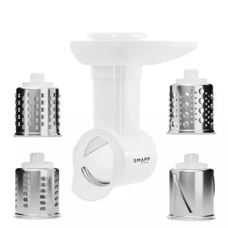 Fleischwolf SMAPP Modell 490.81 WEISS – 2200 W, 1 Geschwindigkeit, 2,7 kg/min, 3 Lochscheiben, weiß, Zerkleinerungsaufsatz