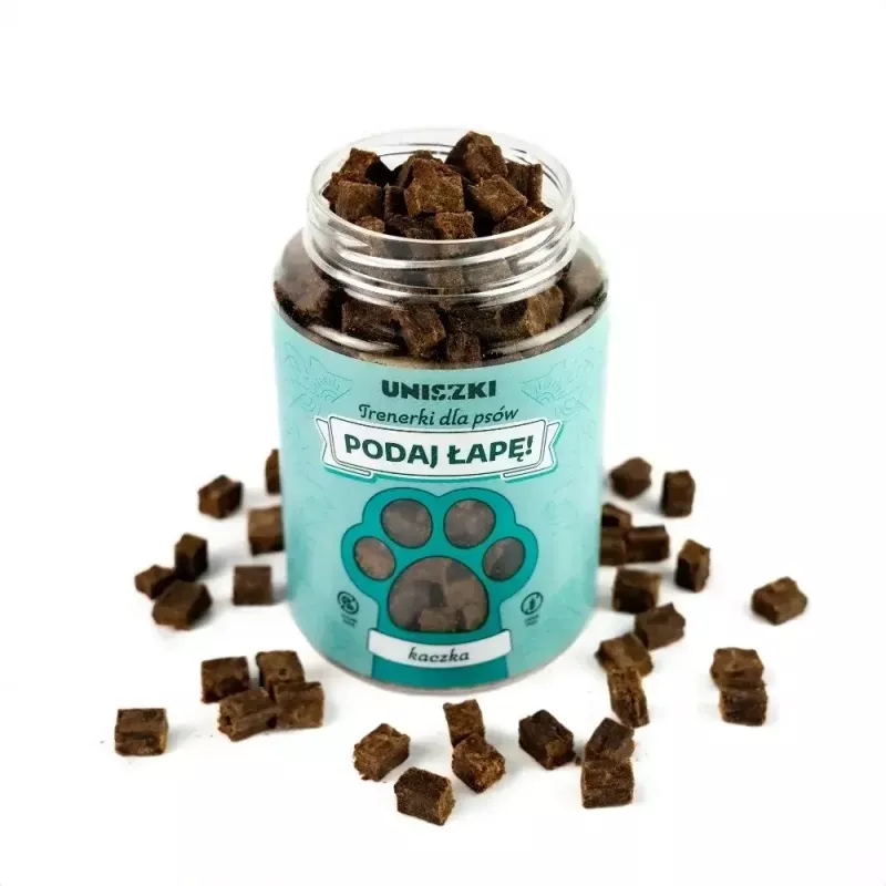 Nassfutter-Training-Snacks UNISZKI Trenerki kaczka 210 g – Hunde-Trainingssnacks mit Entengeschmack