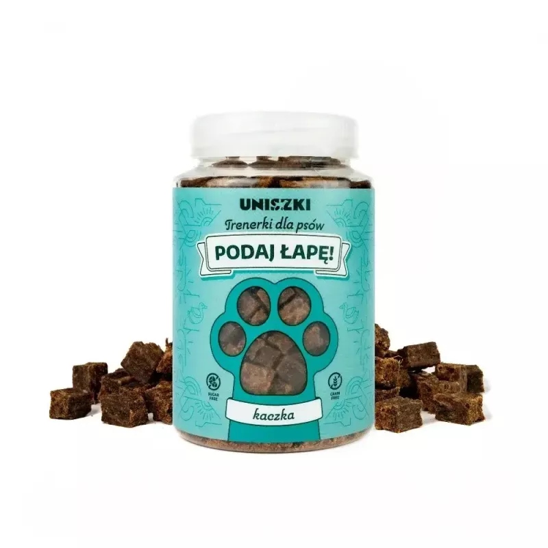 Nassfutter-Training-Snacks UNISZKI Trenerki kaczka 210 g – Hunde-Trainingssnacks mit Entengeschmack