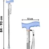 Faltbarer Gehstock ActionMed LI101AM — silber, ergonomischer Griff, Handschlaufe, rutschfest, Pitch-Kontrolle