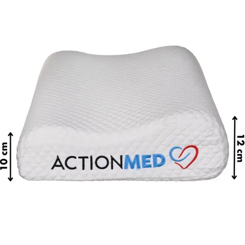 Orthopädisches Nackenkissen ActionMed CERVICAL MED PILLOW PO100AM — Schaumstofffüllung, 550×360×120 mm, waschbarer Bezug, weiß