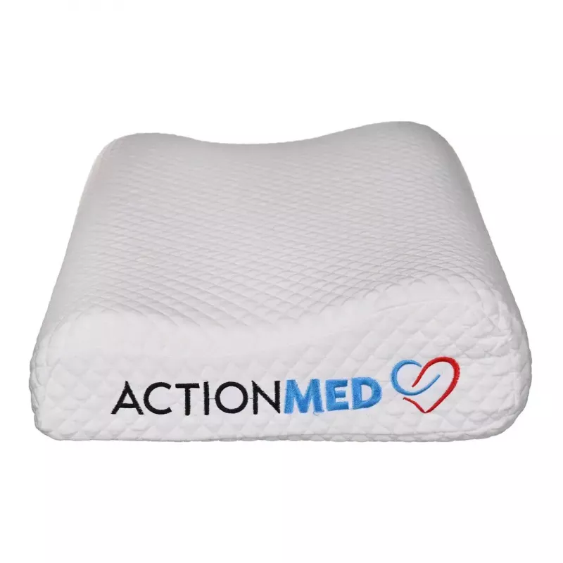 Orthopädisches Nackenkissen ActionMed CERVICAL MED PILLOW PO100AM — Schaumstofffüllung, 550×360×120 mm, waschbarer Bezug, weiß
