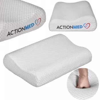 Orthopädisches Nackenkissen ActionMed CERVICAL MED PILLOW PO100AM — Schaumstofffüllung, 550×360×120 mm, waschbarer Bezug, weiß