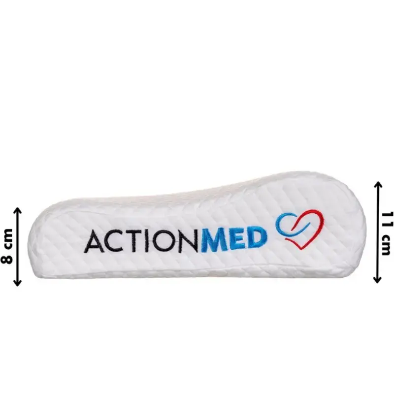Orthopädisches Kissen ActionMed PO200AM — anatomisches Schaumstoffkissen für Kopf und Nacken, 590×350 mm, max. Höhe 11 cm, waschbarer Bezug