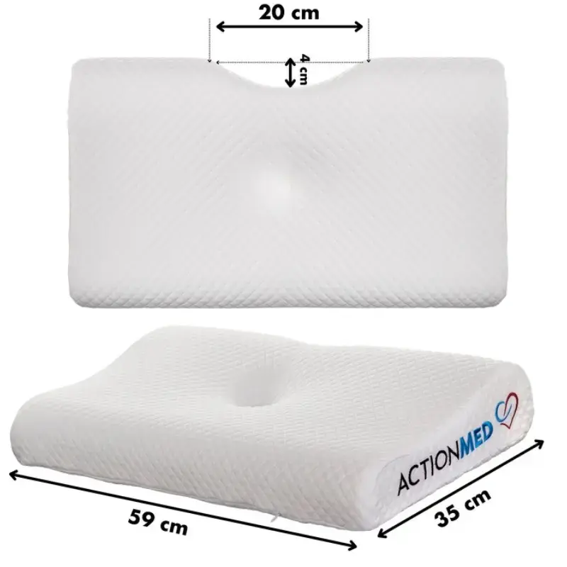 Orthopädisches Kissen ActionMed PO200AM — anatomisches Schaumstoffkissen für Kopf und Nacken, 590×350 mm, max. Höhe 11 cm, waschbarer Bezug