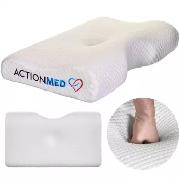 Orthopädisches Kissen ActionMed PO200AM — anatomisches Schaumstoffkissen für Kopf und Nacken, 590×350 mm, max. Höhe 11 cm, waschbarer Bezug