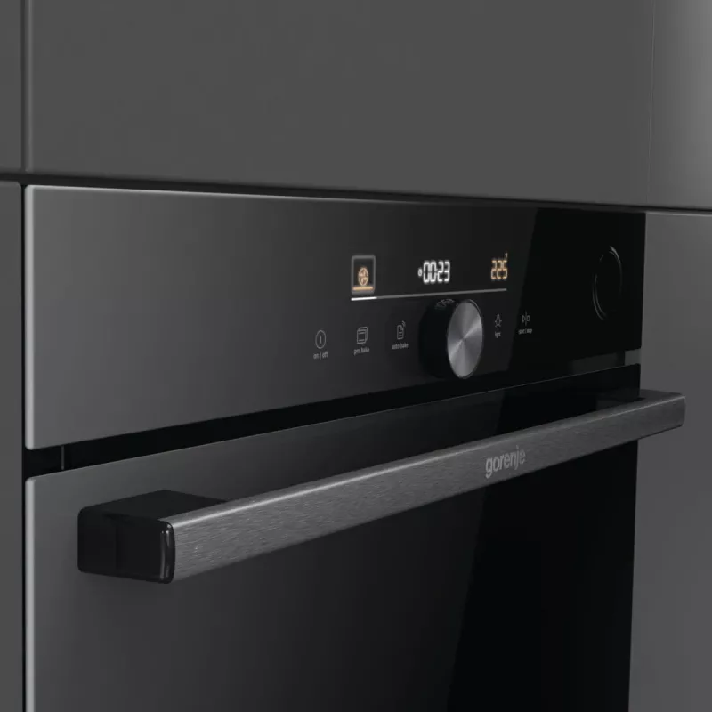 Gorenje G600 Elektrischer Backofen BPSA6747DGWI RAL9005, Groß, Elektrisch, 77 L, 3500 W, 77 L, 2300 W