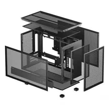 PC-Gehäuse DeepCool CH260 Micro Tower Schwarz — Micro-ATX/Mini-ITX, gehärtetes Glas, USB-C, max. GPU 413 mm