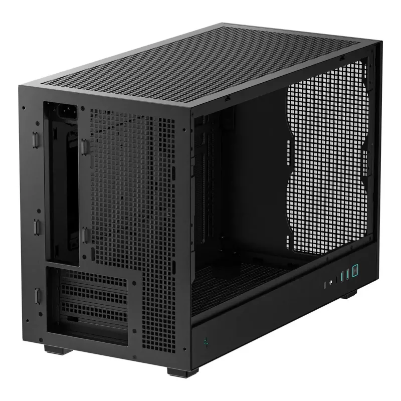 PC-Gehäuse DeepCool CH260 Micro Tower Schwarz — Micro-ATX/Mini-ITX, gehärtetes Glas, USB-C, max. GPU 413 mm
