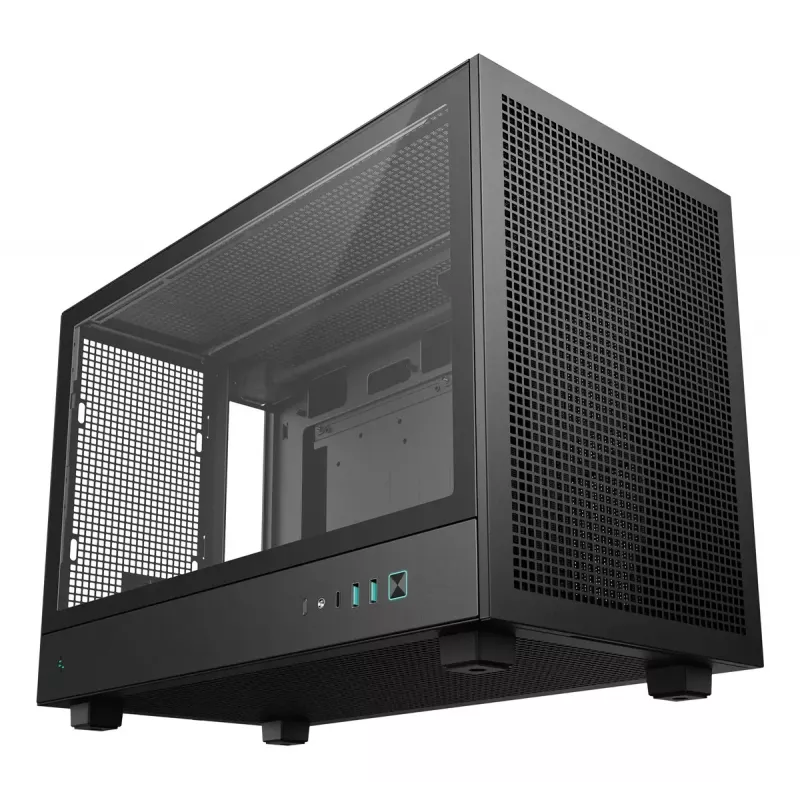 PC-Gehäuse DeepCool CH260 Micro Tower Schwarz — Micro-ATX/Mini-ITX, gehärtetes Glas, USB-C, max. GPU 413 mm