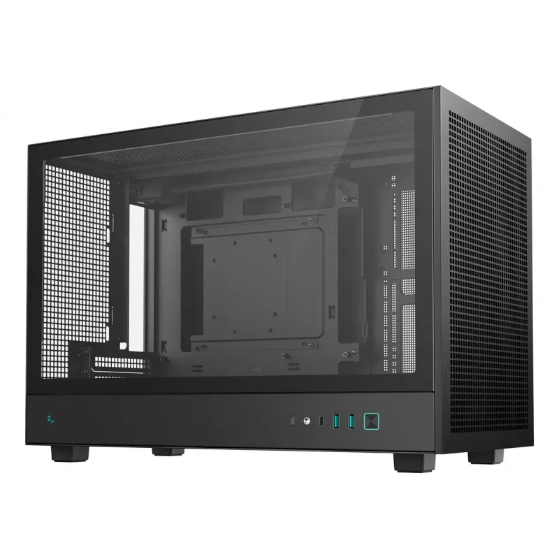 PC-Gehäuse DeepCool CH260 Micro Tower Schwarz — Micro-ATX/Mini-ITX, gehärtetes Glas, USB-C, max. GPU 413 mm
