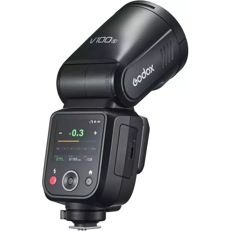Flash Godox V100 für Sony – tragbarer 100-Ws-Kamerablitz, eingebauter wiederaufladbarer Akku