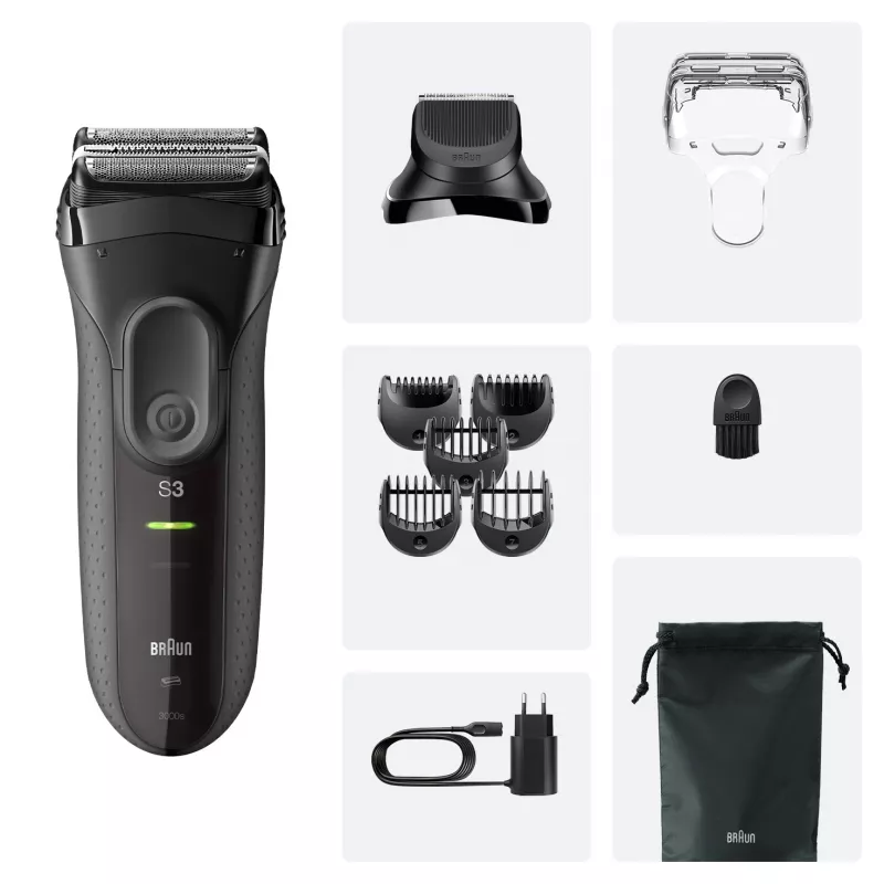 Braun 3000BT Akku-Trimmer 5 7 mm Nass & Trocken Schwarz Grau