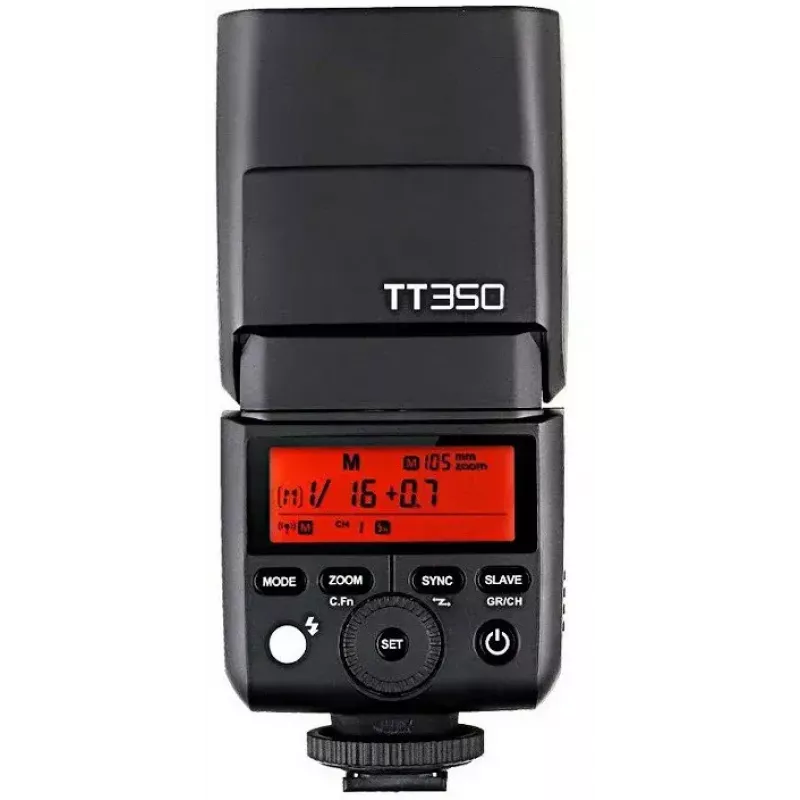 Kompaktes Blitzgerät Godox TT350 Schwarz 2,2s Ladezeit AA-Batterie