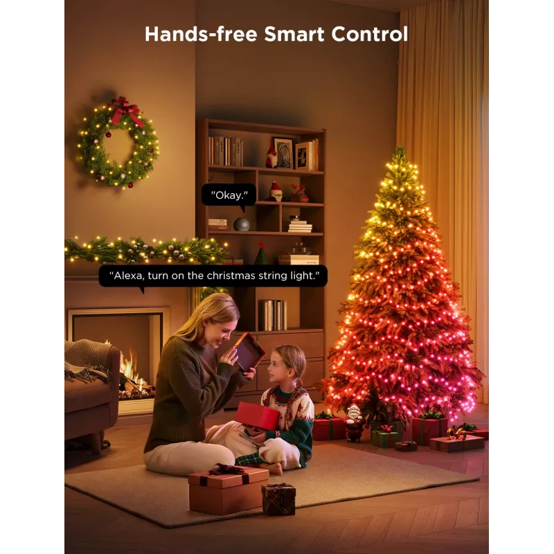 Govee Smart-Lichterkette 2S 20 m, Wi‑Fi/Bluetooth, grün, 20 m Länge, 2,5 m Netzkabel, 6 mm Breite