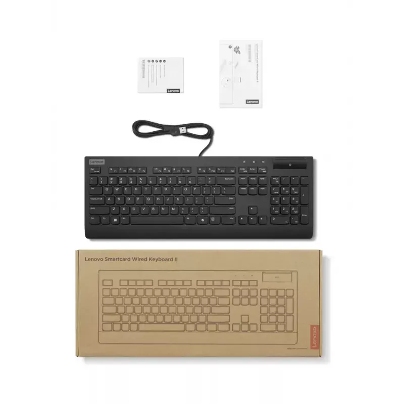 Lenovo Smartcard II kabelgebundene Tastatur Estnisch Schwarz USB-A Plunger-Schalter