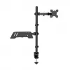 Manhattan Desk Mount für Monitor- und Laptop-Kombi (Full-Motion), Für Bildschirme: 10-27 Zoll, Laptop bis zu 17 Zoll, Klemmmontage, VESA-Kompatibilität: 75x75 und 100x100 mm – prüfen Sie die Abmessungen der vier Befestigungslöcher auf der Rückseite des Bildschirms, um sicherzustellen, dass sie passen, Max. 8 kg, Halterung