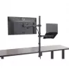 Manhattan Desk Mount für Monitor- und Laptop-Kombi (Full-Motion), Für Bildschirme: 10-27 Zoll, Laptop bis zu 17 Zoll, Klemmmontage, VESA-Kompatibilität: 75x75 und 100x100 mm – prüfen Sie die Abmessungen der vier Befestigungslöcher auf der Rückseite des Bildschirms, um sicherzustellen, dass sie passen, Max. 8 kg, Halterung
