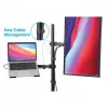 Manhattan Desk Mount für Monitor- und Laptop-Kombi (Full-Motion), Für Bildschirme: 10-27 Zoll, Laptop bis zu 17 Zoll, Klemmmontage, VESA-Kompatibilität: 75x75 und 100x100 mm – prüfen Sie die Abmessungen der vier Befestigungslöcher auf der Rückseite des Bildschirms, um sicherzustellen, dass sie passen, Max. 8 kg, Halterung