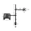 Manhattan Desk Mount für Monitor- und Laptop-Kombi (Full-Motion), Für Bildschirme: 10-27 Zoll, Laptop bis zu 17 Zoll, Klemmmontage, VESA-Kompatibilität: 75x75 und 100x100 mm – prüfen Sie die Abmessungen der vier Befestigungslöcher auf der Rückseite des Bildschirms, um sicherzustellen, dass sie passen, Max. 8 kg, Halterung