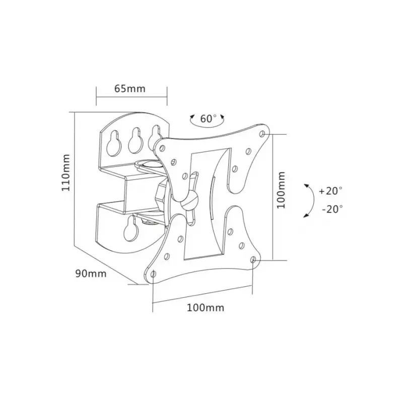 TV-Wandhalterung Sopar 23114 68,6 cm (27 Zoll) Silber