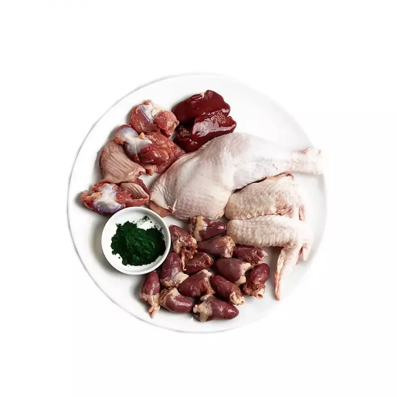 Nassfutter für Katzen 3coty Huhn mit Spirulina für Kätzchen und säugende Katzen 80 g, Alleinfuttermittel, 19 % Protein, 8 % Fett