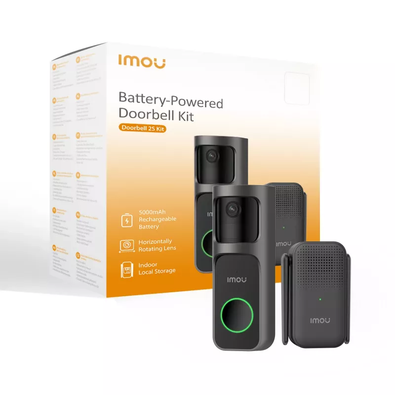 Imou Doorbell 2S Kit Schwarz 3 MP Kabellos Wandmontage