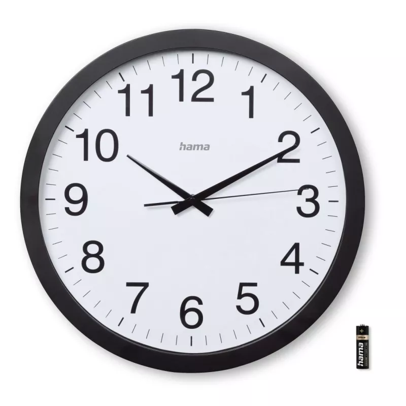 Hama Aruba Quarzuhr rund Schwarz, Weiß