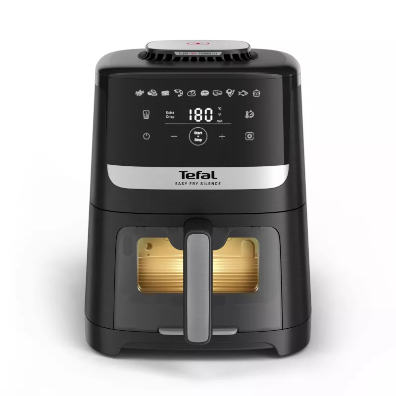 Tefal Easy Fry Silence EY5568E0 Fritteuse Single 5 L Standgerät Heißluftfritteuse Schwarz, Edelstahl