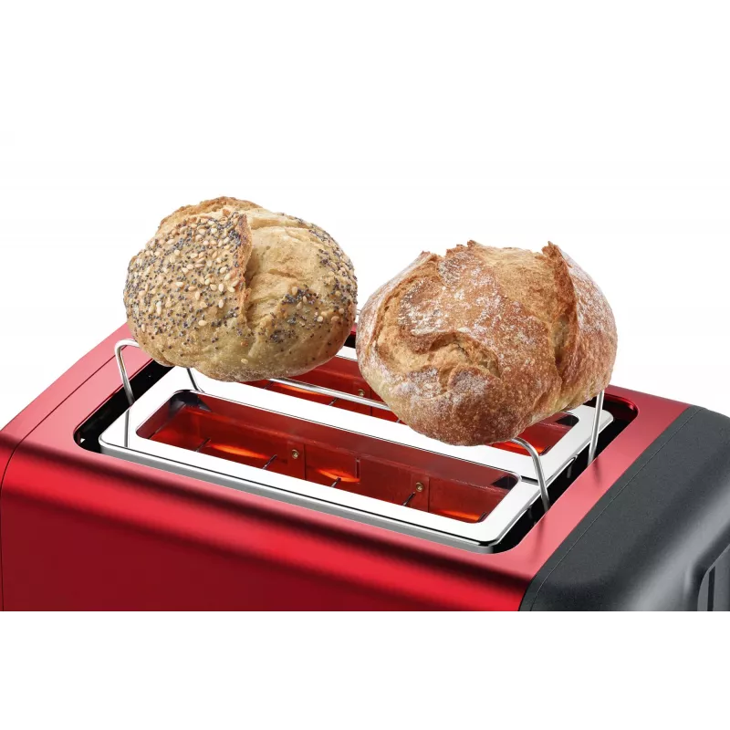 Bosch TAT3P424 Toaster 2 Scheiben 970 W Schwarz, Rot