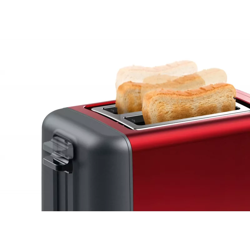 Bosch TAT3P424 Toaster 2 Scheiben 970 W Schwarz, Rot