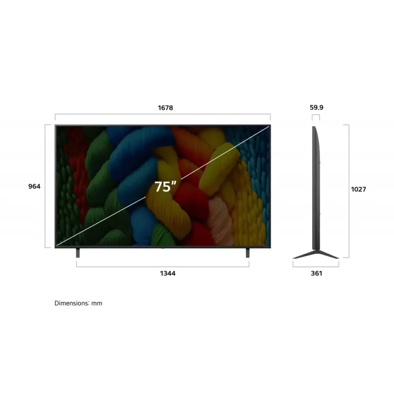 LG NanoCell AI NANO80 75NANO80A3B TV 190,5 cm (75 Zoll) 4K Ultra HD Smart TV Wi‑Fi Schwarz