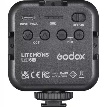 Kamerablitz Godox LED6BI Schwarz 6500K Akku 10h