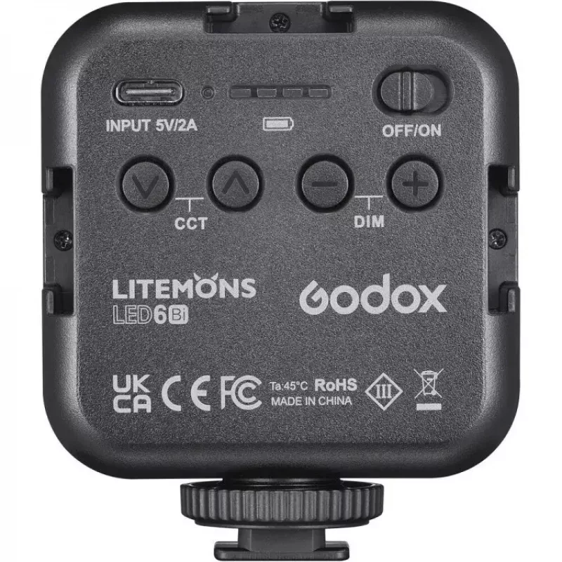 Kamerablitz Godox LED6BI Schwarz 6500K Akku 10h